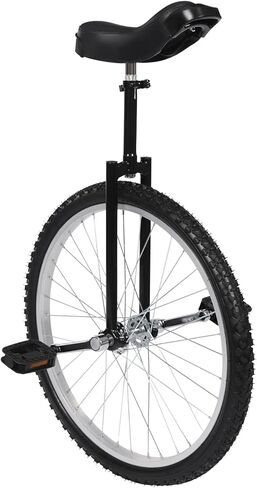 Outdoor Wheel Unicycle 24 Inch Black, Height Adjustable One Wheel Bike, Single Wheel Bicycle for Adults Teens, Beginner Freestyle Unicycle with Alloy Rim in Kuwait