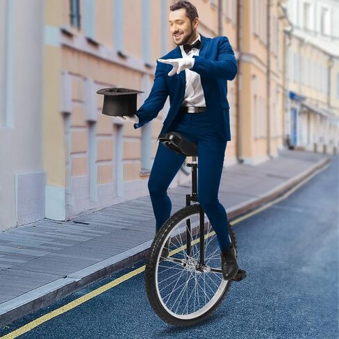 Outdoor Wheel Unicycle 24 Inch Black, Height Adjustable One Wheel Bike, Single Wheel Bicycle for Adults Teens, Beginner Freestyle Unicycle with Alloy Rim in Kuwait