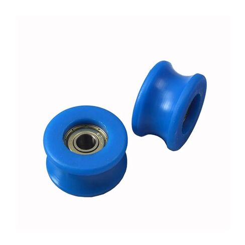 Automatic Glass Door Muted Wheel Sliding Nylon Pulley Spreader Sensors Hanging Fitting Roller Track Hardware Part(Nylon Blue) in Kuwait
