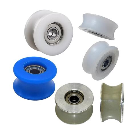 Automatic Glass Door Muted Wheel Sliding Nylon Pulley Spreader Sensors Hanging Fitting Roller Track Hardware Part(Nylon Blue) in Kuwait