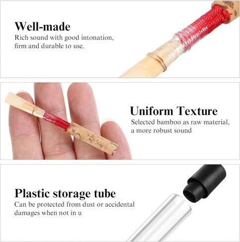 Holibanna 2pcs Professional Handmade Oboe Reeds Replacement Parts for Wind Instruments, Soft Strength Reeds Suitable for Student and Professional Oboe Players Random Color in Kuwait