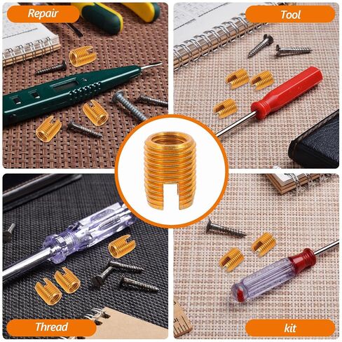 20pcs Stainless Steel Threaded Inserts Self Tapping Screw-in Nuts for High-Stress Applications with M10 Inner Diameter and 14mm Outer Diameter, for Professional and DIY Use in Kuwait