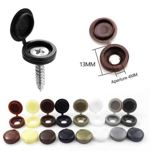 20 Pieces of M4*13mm self Tapping Special Spiral Cover Decorative Hole Plug self Tapping nut, Furniture Integrated nut Decorative Cover (Dark Gray) in Kuwait