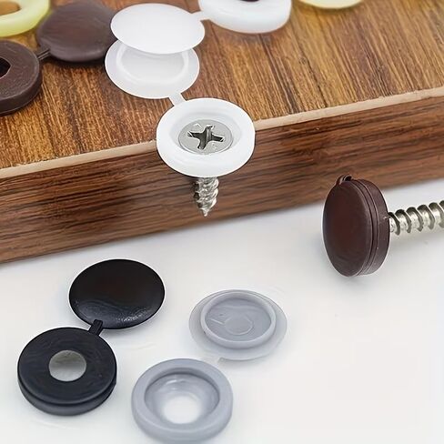 20 Pieces of M4*13mm self Tapping Special Spiral Cover Decorative Hole Plug self Tapping nut, Furniture Integrated nut Decorative Cover (Dark Gray) in Kuwait