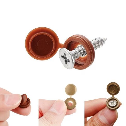 20 Pieces of M4*13mm self Tapping Special Spiral Cover Decorative Hole Plug self Tapping nut, Furniture Integrated nut Decorative Cover (Dark Gray) in Kuwait