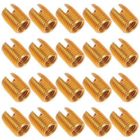 Healeved 20pcs Stainless Steel Self Tapping Threaded Inserts with Protective Design for High-Stress Applications, Inner Diameter M10, Outer Diameter 14mm, for Professional and DIY Use in Kuwait