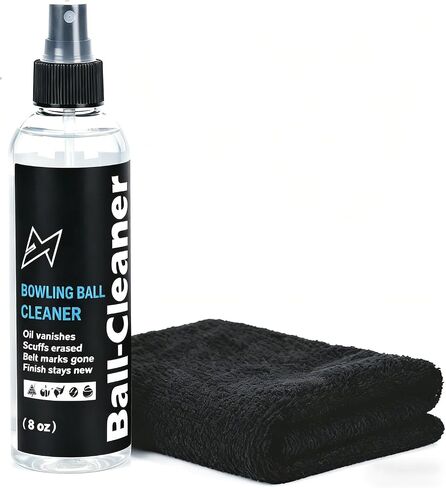 Bowling Ball Cleaner with Microfiber Towel, 8oz Bowling Ball Polish Cleaning Spray, Removes Scuff Marks, Oil, Dust, and Belt Marks, Restores Tack & Hook, Gentle Formula for All Types of Balls in Kuwait