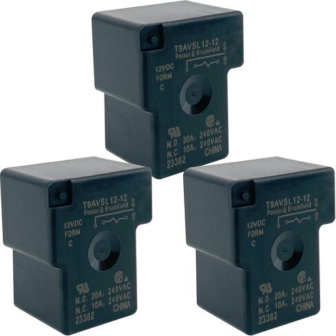 مرحل T9AV5L12-12 (3 عبوات) 12VDC 20A SPDT 5-Pin PCB Mount Power Relay - متوافق مع GE Stove وFridgidaire Oven وإصلاحات لوحة التحكم في الأجهزة in Kuwait
