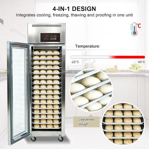 Kolice Commercial Dough Proofers, 18''x26'' Sheet Pans Bread Proofers,Baking Proofer Machine-Integrated Freezing,Thawing,Keep Fresh and Fermentation,18 Trays, 635L,Temperature : -22C to 45C in Kuwait