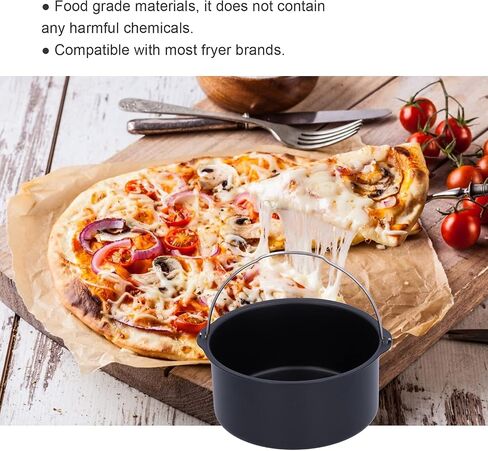 CHICIRIS Cake Baking Tray, Non Stick Cake Pan Baking Mold Carbon Steel for Electric Fryers Steamers, with Kitchen Tool for Desserts Stews, Fryer Accessories (8 Inch) in Kuwait