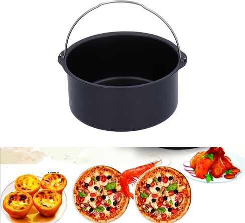 CHICIRIS Cake Baking Tray, Non Stick Cake Pan Baking Mold Carbon Steel for Electric Fryers Steamers, with Kitchen Tool for Desserts Stews, Fryer Accessories (8 Inch) in Kuwait