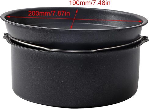 CHICIRIS Cake Baking Tray, Non Stick Cake Pan Baking Mold Carbon Steel for Electric Fryers Steamers, with Kitchen Tool for Desserts Stews, Fryer Accessories (8 Inch) in Kuwait