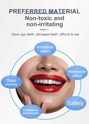قشور Snap-On - مجموعة احترافية لتصحيح الابتسامة يمكنك صنعها بنفسك للرجال والنساء - مجموعة علوية وسفلية بيضاء مريحة وطبيعية - مثالية لإخفاء الفجوات والبقع والأسنان المفقودة - ملائمة للمنزل بسهولة in Kuwait