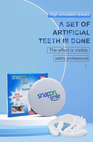 قشور Snap-On - مجموعة احترافية لتصحيح الابتسامة يمكنك صنعها بنفسك للرجال والنساء - مجموعة علوية وسفلية بيضاء مريحة وطبيعية - مثالية لإخفاء الفجوات والبقع والأسنان المفقودة - ملائمة للمنزل بسهولة in Kuwait