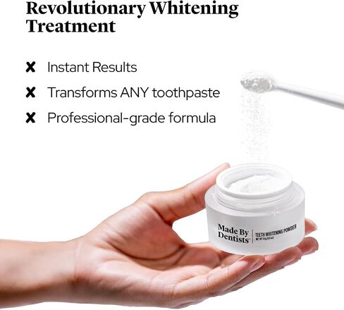 Whitening Powder + Ultra Whitening Toothpaste – Complete Whitening Bundle for Sensitive Teeth with Hydroxyapatite Fluoride & Hydrogen Peroxide – ADA Approved, Non-Abrasive & Vegan in Kuwait