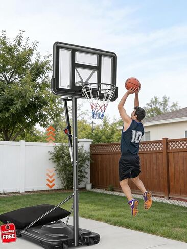Basketball Hoop Outdoor 10ft Adjustable Portable Basketball Hoops & Goals System for Teens Youth and Adults in Backyard/Driveway/Indoor, 45 Inch Shatterproof Backboard, Fillable Base in Kuwait