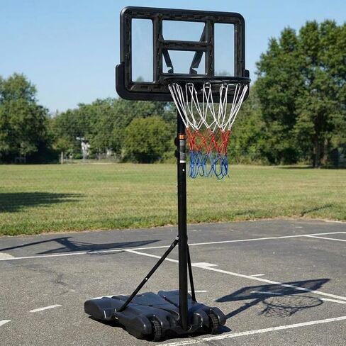 Kids Basketball Hoop, 5-7 ft Adjustable Height Portable Hoop with Wheels & Fillable Base - 28 Inch Shatterproof PC Backboard for Driveway, Backyard, Indoor & Outdoor Play in Kuwait
