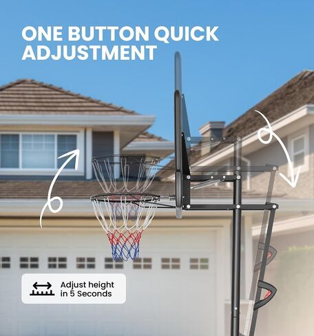Basketball Hoop Outdoor 10ft Adjustable Portable Basketball Hoops & Goals System for Teens Youth and Adults in Backyard/Driveway/Indoor, 45 Inch Shatterproof Backboard, Fillable Base in Kuwait