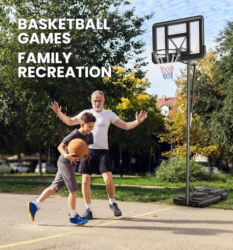 Basketball Hoop Outdoor 10ft Adjustable Portable Basketball Hoops & Goals System for Teens Youth and Adults in Backyard/Driveway/Indoor, 45 Inch Shatterproof Backboard, Fillable Base in Kuwait