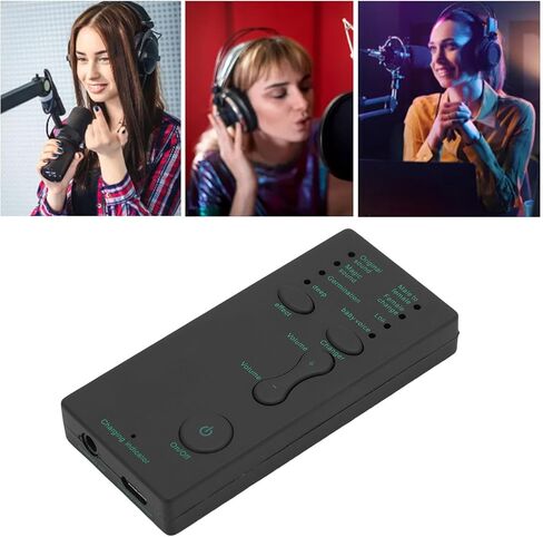 Diyeeni Portable Voice Changer, USB Rechargeable Sound Effects Machine with 4 Effects & 4 Voice Changes, 3.5mm Interface for Live Chat Gaming Karaoke in Kuwait