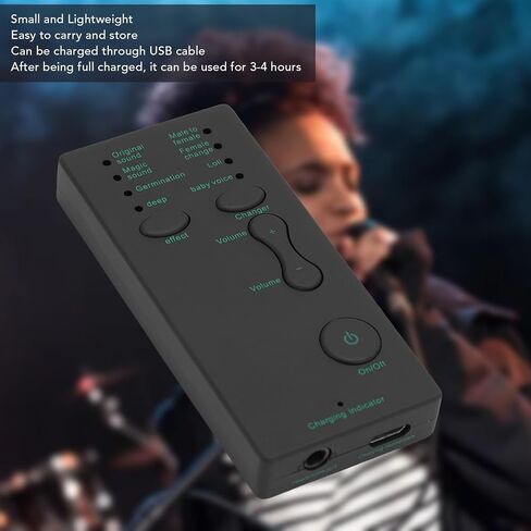 Diyeeni Portable Voice Changer, USB Rechargeable Sound Effects Machine with 4 Effects & 4 Voice Changes, 3.5mm Interface for Live Chat Gaming Karaoke in Kuwait