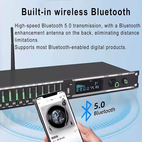 Professional Digital Audio Processor, KTV Digital Pre-stage Effector with Remote Control, Usb BT Fiber Optic Microphone Input, KTV Reverb Howling Processor For Stage, Performance in Saudi Arabia
