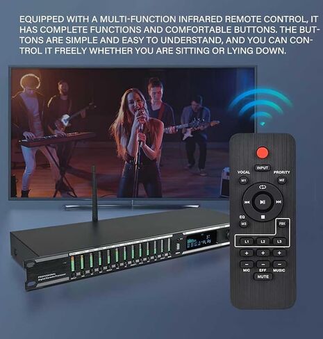Professional Digital Audio Processor, KTV Digital Pre-stage Effector with Remote Control, Usb BT Fiber Optic Microphone Input, KTV Reverb Howling Processor For Stage, Performance in Saudi Arabia
