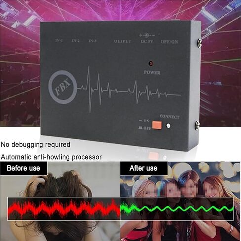 Mini Professional Feedback Suppressor, Anti-Howling Audio Processor, 3-in 1-Out Microphone Feedback Frequency Shifter, Precise Suppression & No Damage to Sound Quality, Automatic Anti-Howling in Saudi Arabia