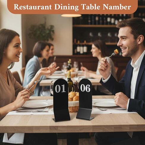 25 Pcs Acrylic Table Numbers 1-25 Double Sided Black Table Number Cards Stands for Wedding Restaurant Banquet Party Cafe, 2.36 x 6.3 Inch Stands in Kuwait