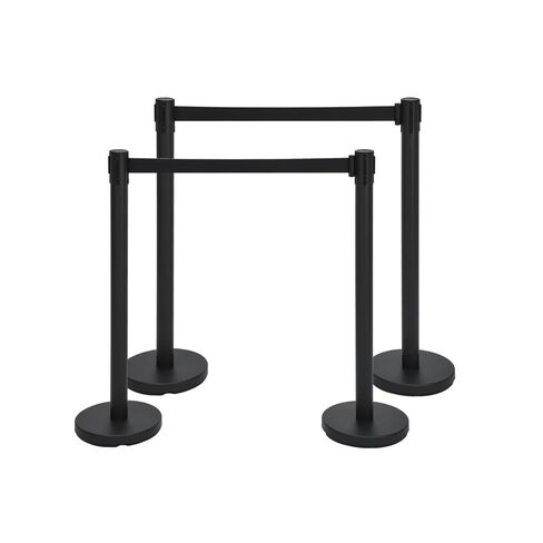 4 Pack Crowd Control Stanchions with 6.6 Ft Retractable Belts, Easy Assembly, Heavy Duty Carbon Steel Crowd Control Barriers, Non Slip Safety Barriers Line Dividers for Events Hotel Bank in Saudi Arabia
