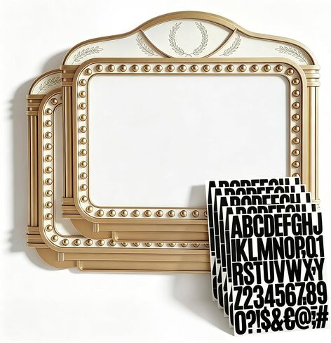 Wedding Bottle Service Sign 2-Pack 20"x22" Gold Marquee Entrance Props | Waterproof PP hollow board neon look nightclub birthday display. Includes 5 alphabet sticker sheets for bachelorette VIPs. in Kuwait