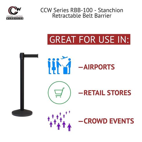 CCW Series RBB-100 - مجموعة من 2 حواجز حزام قابلة للسحب (حزام 7.5 قدم، أصفر مع حزام بأحرف سوداء "الوصول المصرح به فقط" مع عمود نحاسي ساتان) in Kuwait