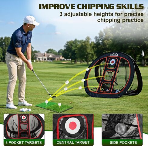 MoKo Golf Chipping Net, Pop Up Target Practice Net, Portable Golf Practice Equipment for Indoor/Outdoor Chipping Accuracy & Swing Training, Gifts for Golfers in Kuwait