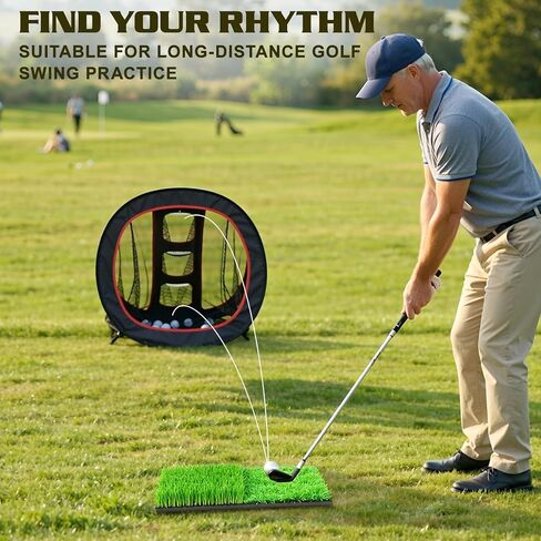 MoKo Golf Chipping Net, Pop Up Target Practice Net, Portable Golf Practice Equipment for Indoor/Outdoor Chipping Accuracy & Swing Training, Gifts for Golfers in Kuwait