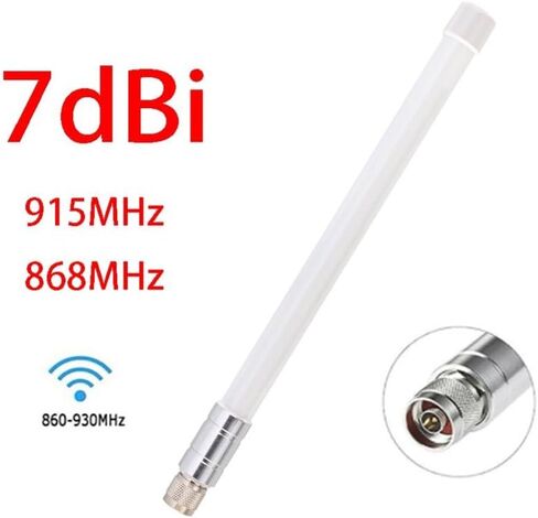 هوائي الألياف الزجاجية 868 ميجا هرتز 915 ميجا هرتز كسب 7dBi مع موصل نوع N لـ LoRa Helium Hotspot HNT Miner خارجي طويل المدى للاستخدام الحضري الزراعي in Kuwait
