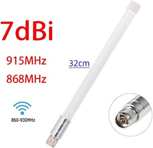 هوائي الألياف الزجاجية 868 ميجا هرتز 915 ميجا هرتز كسب 7dBi مع موصل نوع N لـ LoRa Helium Hotspot HNT Miner خارجي طويل المدى للاستخدام الحضري الزراعي in Kuwait