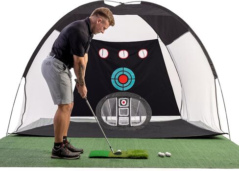 Golf Hitting Net,Chipping Net,Tri-Turf Mat,Golf Hitting Aid,10x7FT Practice Net for Backyard Driving,Chipping Training,Target Mat Balls for Indoor Outdoor use,Gifts for Men Dad Him Golfer in Kuwait