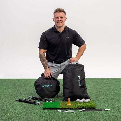 Golf Hitting Net,Chipping Net,Tri-Turf Mat,Golf Hitting Aid,10x7FT Practice Net for Backyard Driving,Chipping Training,Target Mat Balls for Indoor Outdoor use,Gifts for Men Dad Him Golfer in Kuwait