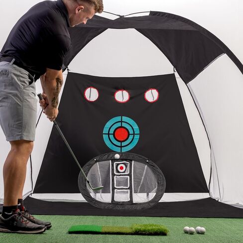 Golf Hitting Net,Chipping Net,Tri-Turf Mat,Golf Hitting Aid,10x7FT Practice Net for Backyard Driving,Chipping Training,Target Mat Balls for Indoor Outdoor use,Gifts for Men Dad Him Golfer in Kuwait