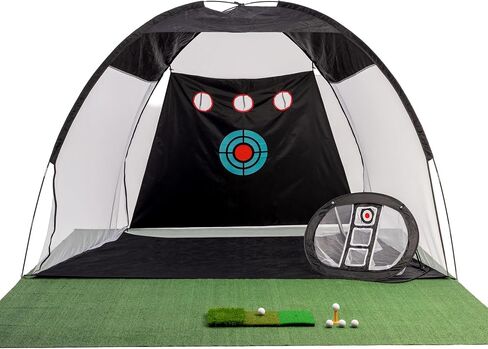 Golf Hitting Net,Chipping Net,Tri-Turf Mat,Golf Hitting Aid,10x7FT Practice Net for Backyard Driving,Chipping Training,Target Mat Balls for Indoor Outdoor use,Gifts for Men Dad Him Golfer in Kuwait