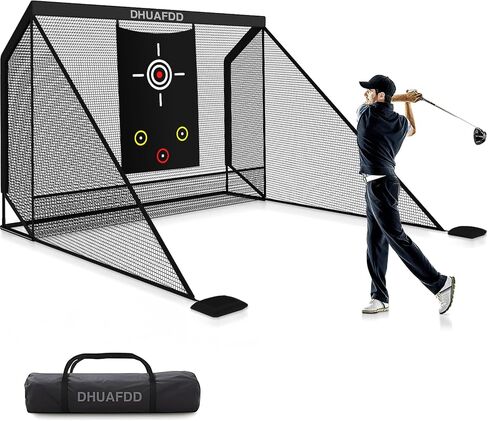 Golf Hitting Net with Target Cloth 10 X 7.5ft Golf Nets with Side Barriers for Backyard Heavy Duty Golf Practice Net Ideal for Home Garage Swing Training Indoor Outdoor Use in Kuwait