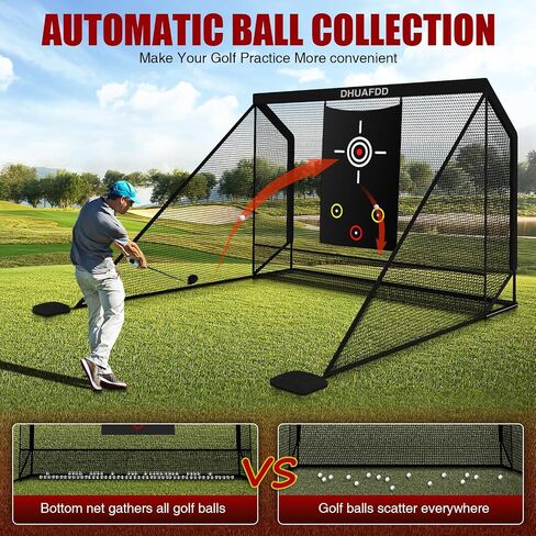Golf Hitting Net with Target Cloth 10 X 7.5ft Golf Nets with Side Barriers for Backyard Heavy Duty Golf Practice Net Ideal for Home Garage Swing Training Indoor Outdoor Use in Kuwait