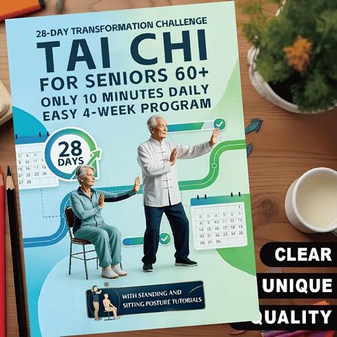 Tai Chi Manual For Seniors 60+ 10-Minute Daily Sitting And Standing Exercises 4-Week Home Program For Balance And Mobility, A1 in Kuwait