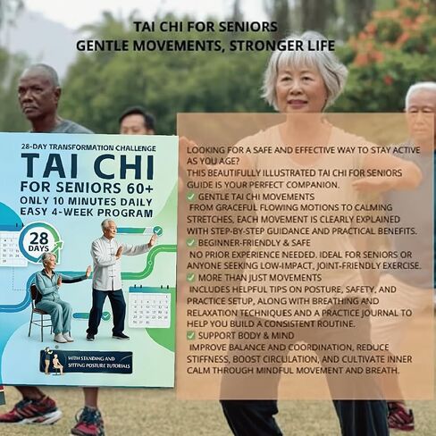 Tai Chi Manual For Seniors 60+ 10-Minute Daily Sitting And Standing Exercises 4-Week Home Program For Balance And Mobility, A1 in Kuwait