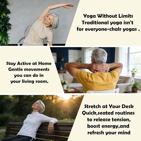 Chair Yoga for Seniors Over 60 Book & Chart, 30-Day Challenge for Flexibility & Balance, Gentle Seated Yoga Guide, Senior Chair Exercises for Women & Men, Spiral Bound Senior Exercise Book in Kuwait