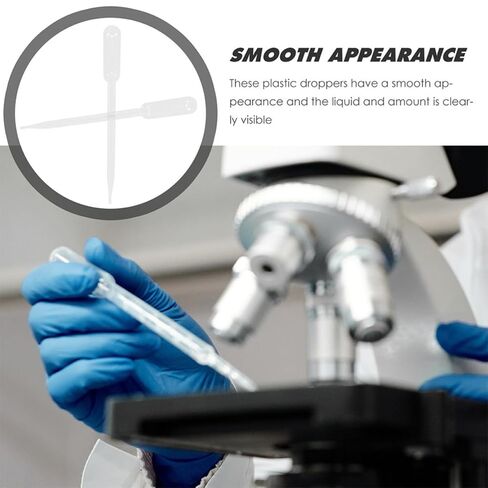 BESPORTBLE 100pcs Disposable 3ml Plastic Transfer Pipettes Single Use Lightweight Droppers for Essential Oils Lab Experiments and DIY Art in Kuwait