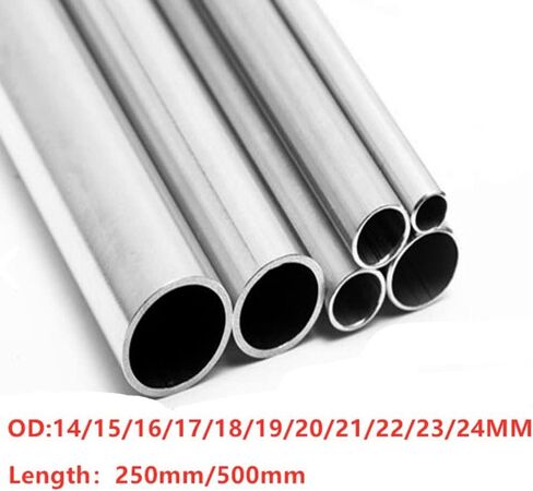 CHALKE 304 Stainless Steel Polished Pipe, Capillary Tube (OD X ID)，Length 500mm Seamless Stainless Steel Capillary Tube 1pcs (Color : 500mm 1pcs, Size : OD 14mm ID 10mm) in Kuwait