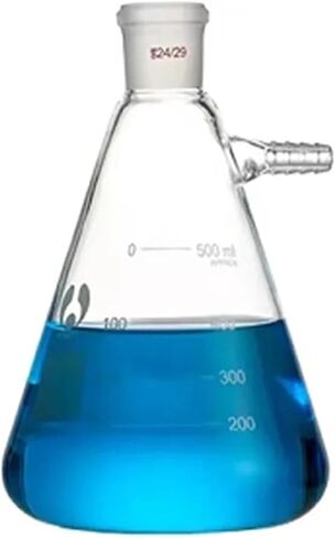1PCS 25ml to 2000ml Glass Vacuum Grinding Mouth Filtration Suction Flask Laboratory Filter Bottle with Upper Nozzle(150ml caliber19) in Kuwait