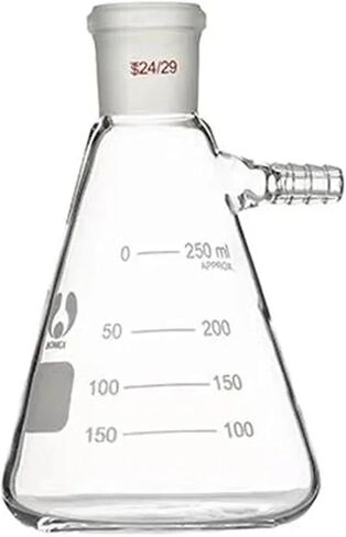 1PCS 25ml to 2000ml Glass Vacuum Grinding Mouth Filtration Suction Flask Laboratory Filter Bottle with Upper Nozzle(150ml caliber19) in Kuwait