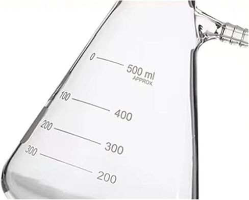1PCS 25ml to 2000ml Glass Vacuum Grinding Mouth Filtration Suction Flask Laboratory Filter Bottle with Upper Nozzle(150ml caliber19) in Kuwait